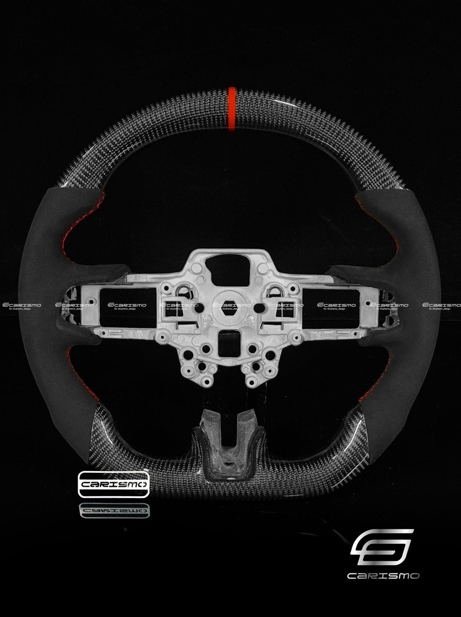 Carismo Steering Wheel For Ford Mustang (S550 2018 Refresh) - Sport - Gloss Carbon - Alcantara
