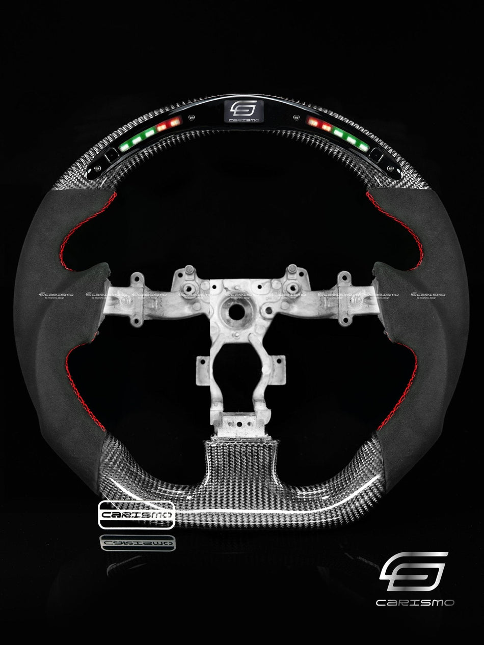 Carismo Steering Wheel For Nissan GT-R (R35 CBA & DBA) - Classic RPM LED - Gloss Carbon - Alcantara