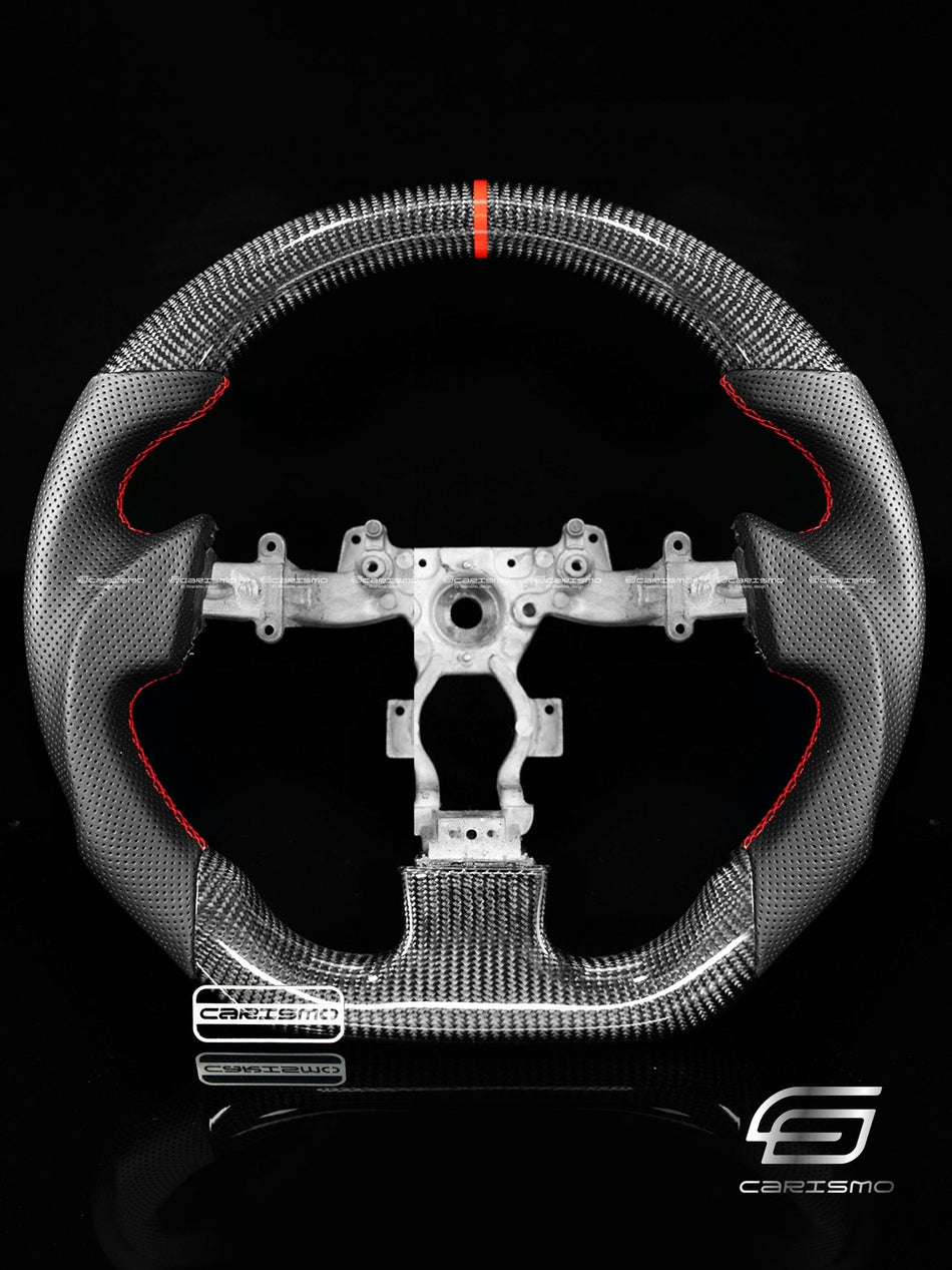 Carismo Steering Wheel For Nissan GT-R (R35 CBA & DBA) - Sport - Gloss Carbon - Perforated Leather