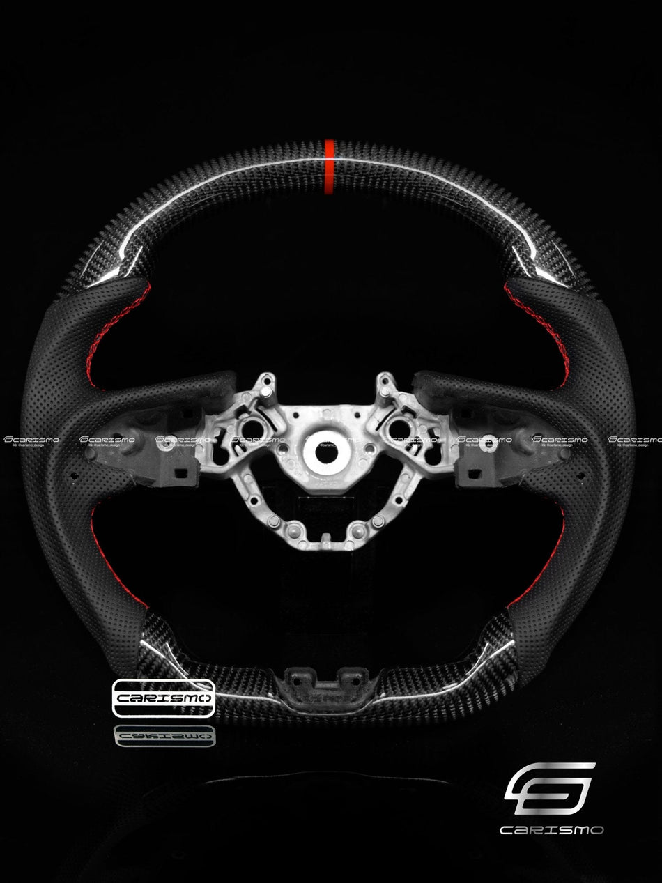 Carismo Steering Wheel For Nissan GT-R (R35 EBA) - Sport - Gloss Carbon - Perforated Leather
