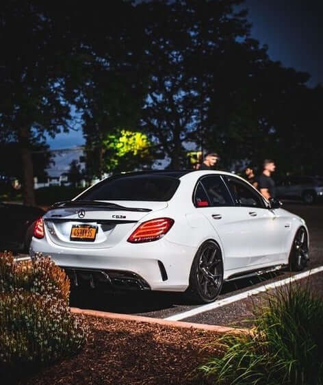 PSM Style Carbon Fiber Rear Trunk Spoiler - Mercedes Benz C Class.