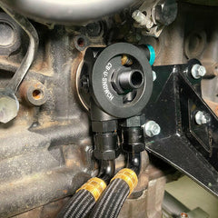 Chase Bays Oil Cooler Block Adapter | Toyota 1JZ / 2JZ (CB-OILS-3416-STUD-L).