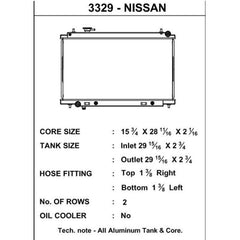 CSF Aluminum Racing Radiator | 2003-2006 Nissan 350Z (3329).