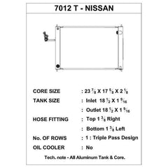 CSF Aluminum Racing Radiator | 2008-2017 Nissan 370Z M/T (7012T).