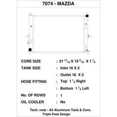 CSF Aluminum Racing Radiator | 2016-2021 Mazda MX-5 Miata ND (7074).