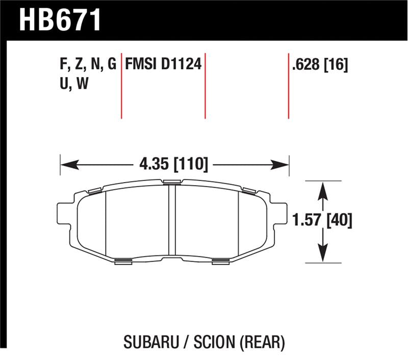 Hawk 13 Scion FR-S / 13 Subaru BRZ/10-12 Legacy 2.5 GT/3.6R DTC-30 Race Rear Brake Pads