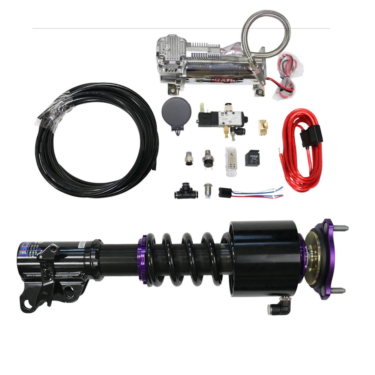 D2 Racing RS Coilovers with Front Air Cups Kit | 2003-2007 Infiniti G35 Coupe/Sedan and 2003-2008 Nissan 350Z (D-NI-03-VACF-12).