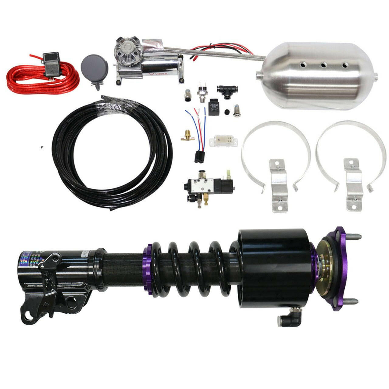 D2 Racing RS Coilovers with Front Air Cups Kit | 2013-2021 Subaru BRZ/Scion FR-S/Toyota 86 (D-SC-06-VACF-20).