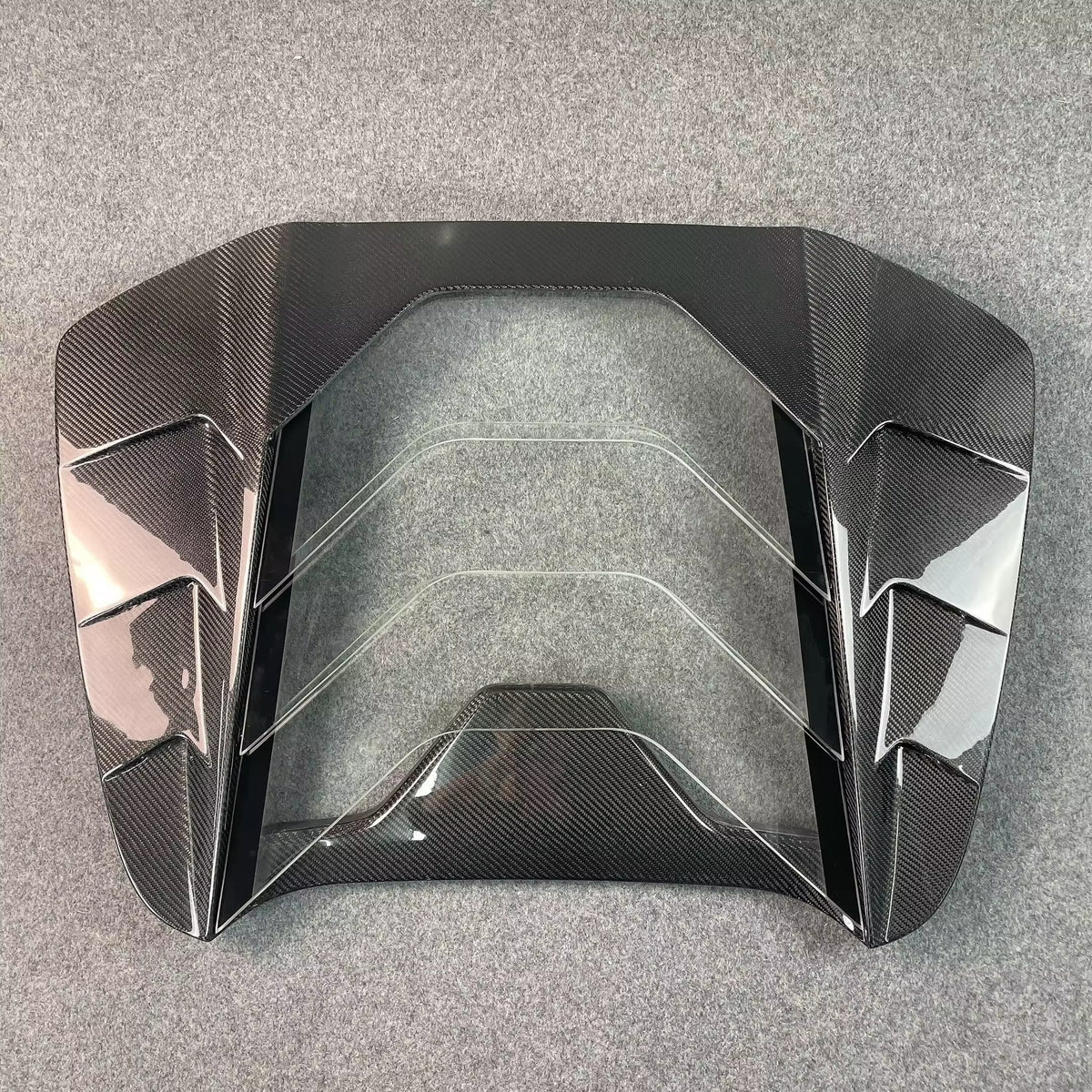 Carbon Fiber Rear Transparent Engine Cover V2 - Ferrari 488.