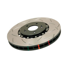 DBA Front Slotted 5000 Series 2 Piece Rotor Assembled w/ Black Hat | 2003-2006 Mitsubishi Lancer Evo 8/9 (52218BLKS).