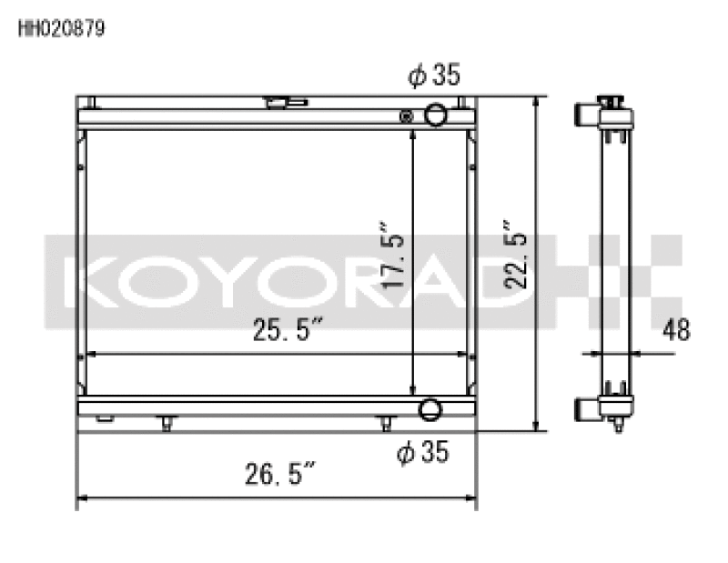 Koyo 1998-Aug 2000 Nissan Skyline GT-R R34 2.6L Turbo Radiator