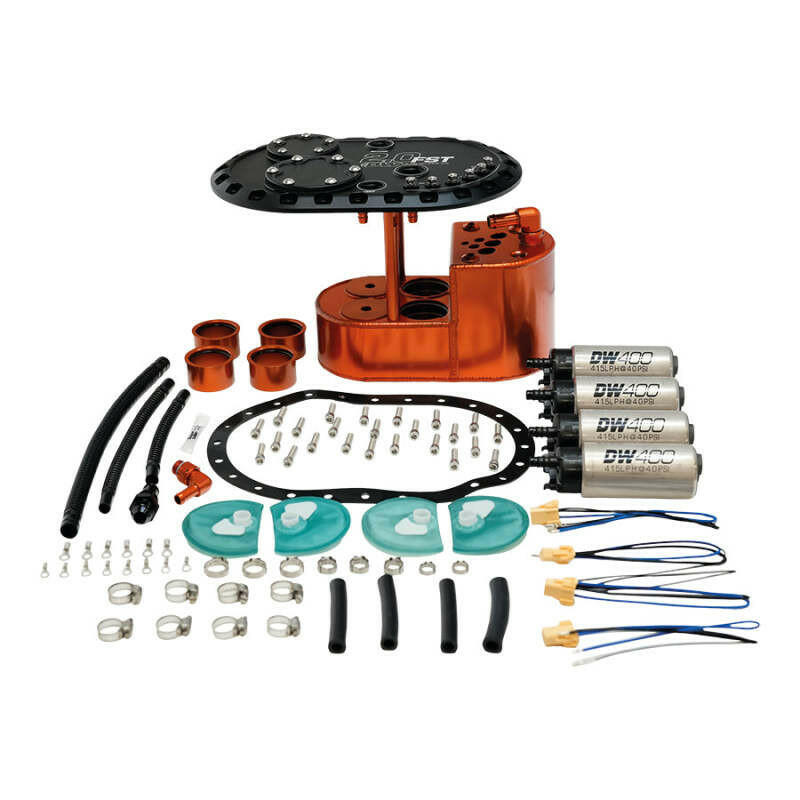 Deatschwerks 2.0L Staged Fuel Cell Surge Tank Includes 4 DW400 Fuel Pumps (6-401-20FST).
