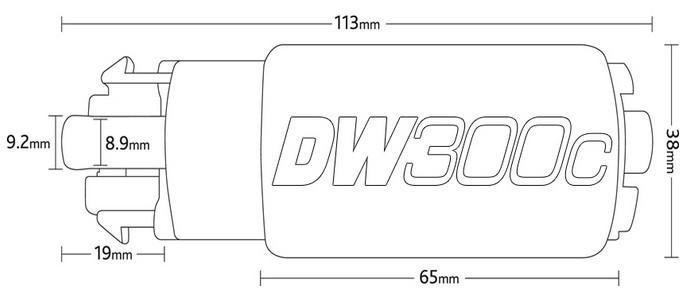 Deatschwerks DW300c Series 340lph Compact In-Tank Fuel Pump w/Clips Kit (9-309)