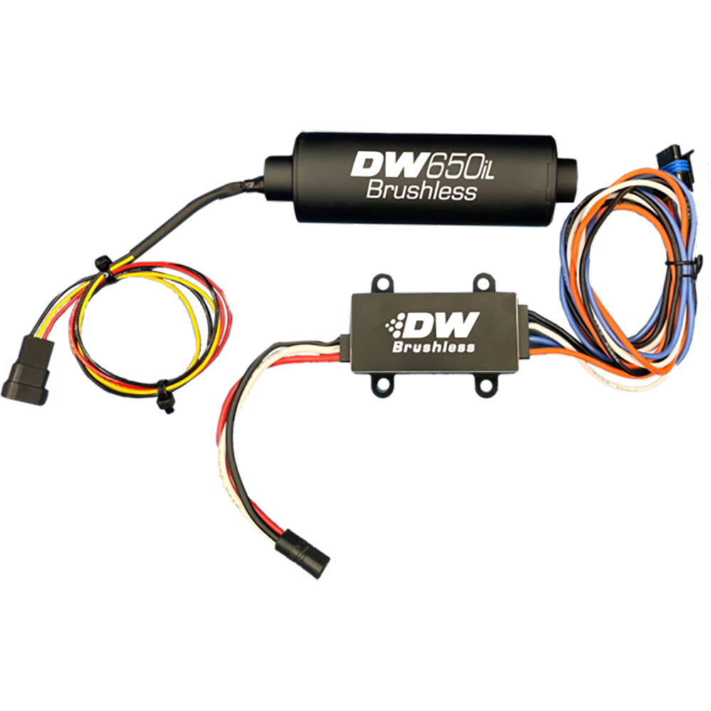 DeatschWerks 650LPH Brushless In-Line Fuel Pump with Controller (9-650-C105).