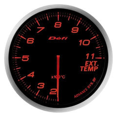 Defi Advance BF JDM Series Link Meter Gauge 60mm Exhaust Temperature with Red Lighting (200-1100 C) (DF10602).