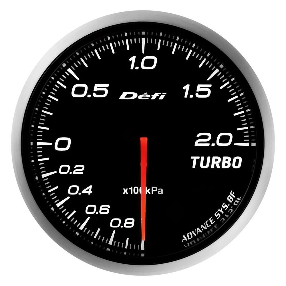 Defi White 60mm Advance BF Turbo Gauge with Control Unit Set, 200Kpa (DF11404).