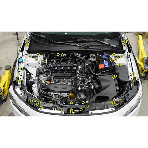 Dress Up Bolts Stage 2 Titanium Hardware Engine Bay Kit | 2022+ Honda Civic Si (HON-063-Ti-BLK).