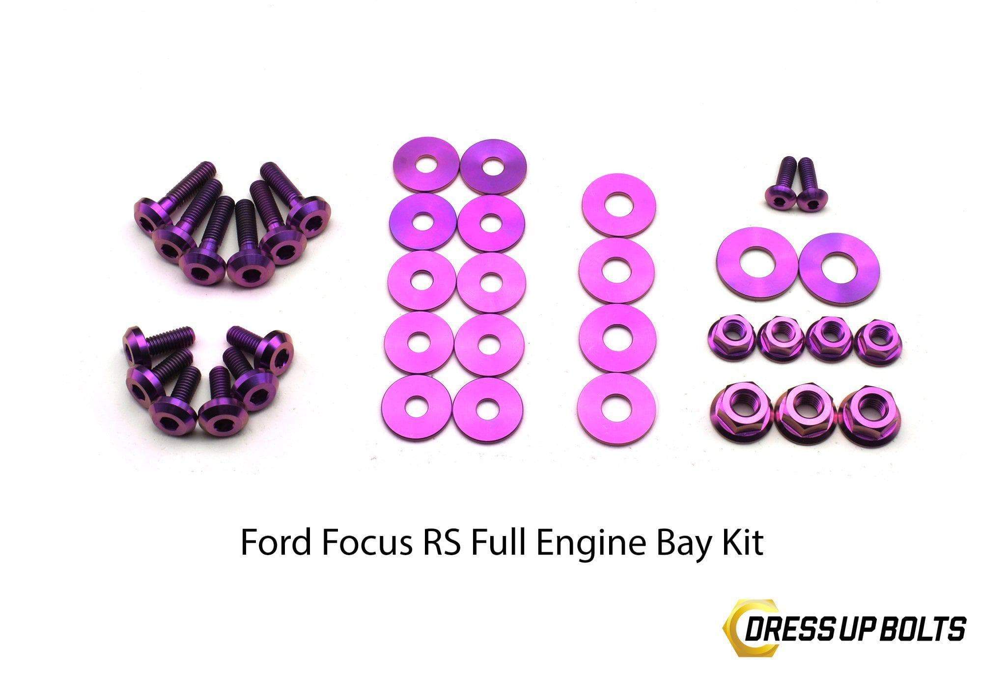 Dress Up Bolts Titanium Engine Bay Kit | 2016-2018 Ford Focus RS (FOR-014-Ti)