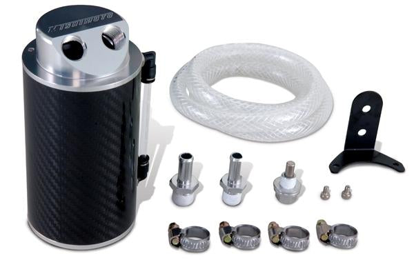 Mishimoto 07-10 BMW N54 Baffled Oil Catch Can Kit - Black (CCV Side)