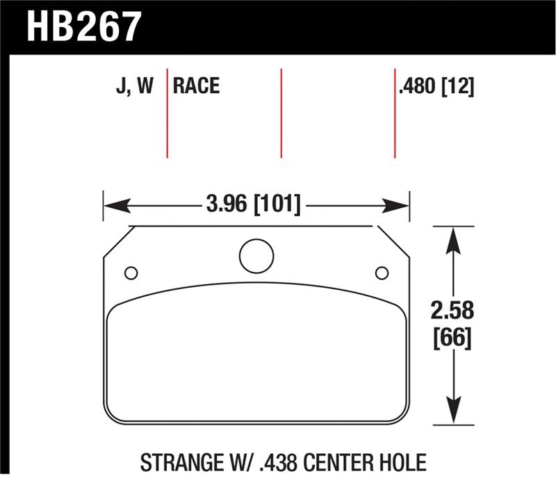 Hawk DR-97 Brake Pads for Strange w/ 0.438in Center Hole