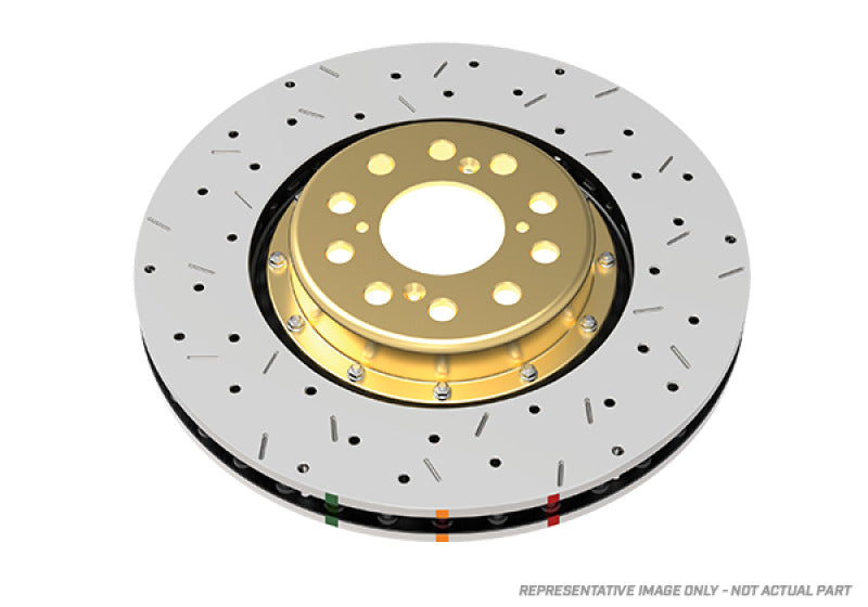 DBA 94-04 Ford Mustang Cobra Premium Front Drilled & Slotted 5000 Series Rotor w/ Black Hat