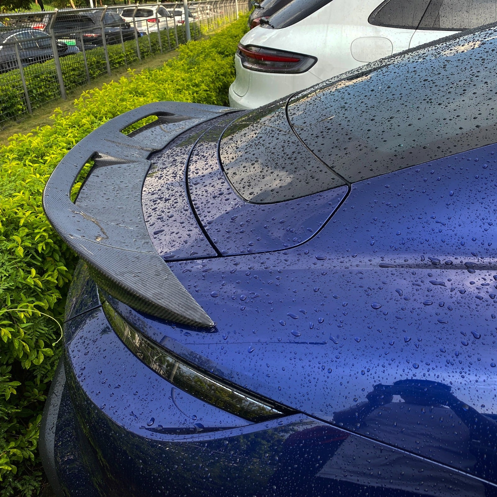 Carbon Fiber Vented Rear Spoiler - Porsche Taycan 2020+.