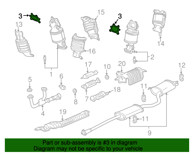 PLM Gaskets For PCD Primary Catalytic Converters Acura TL & Honda Accord 18115-R70-A01.