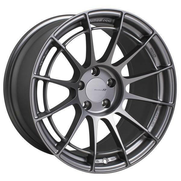 Enkei NT03RR 5x114.3 17” Wheels in Matte Gunmetal.