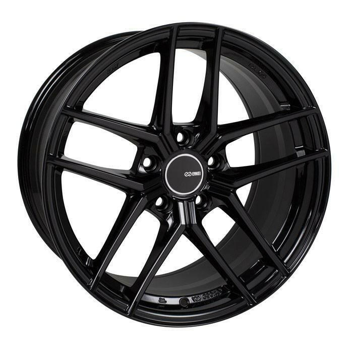 Enkei TY-5 5x114.3 18” Gloss Black Wheels.
