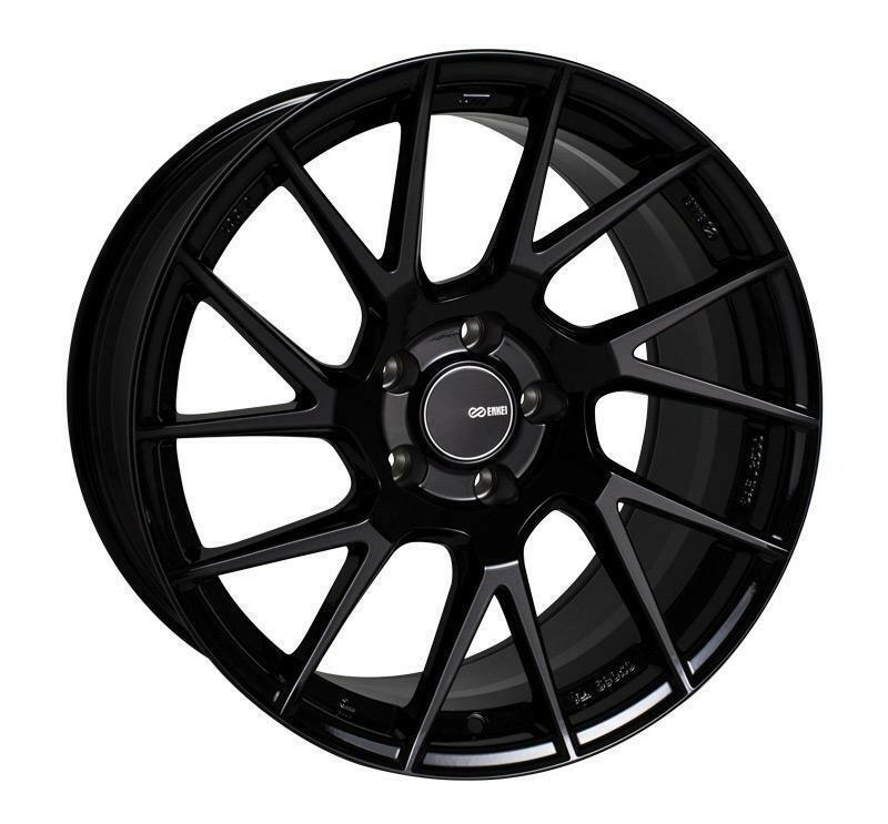 Enkei TM7 5x114.3 18” Gloss Black Wheels.