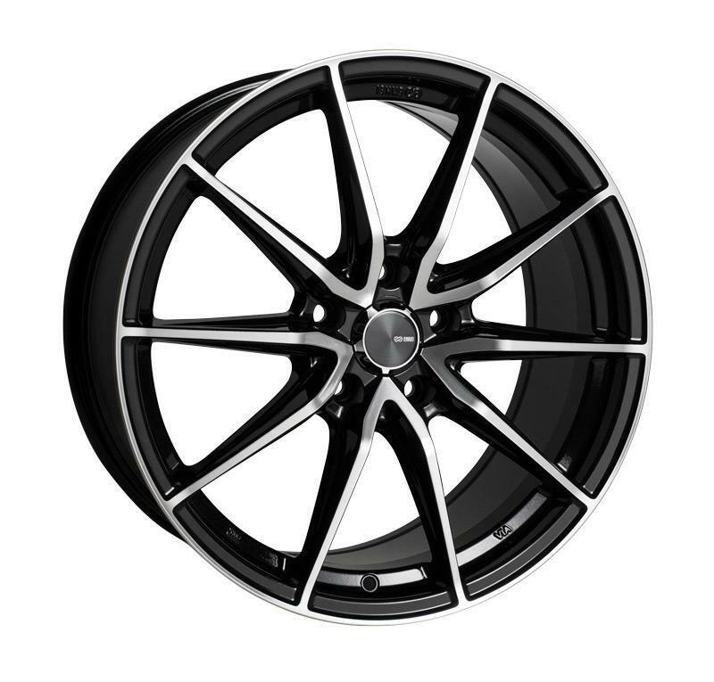 Enkei Draco 5x114.3 17” Black Machined Wheels.