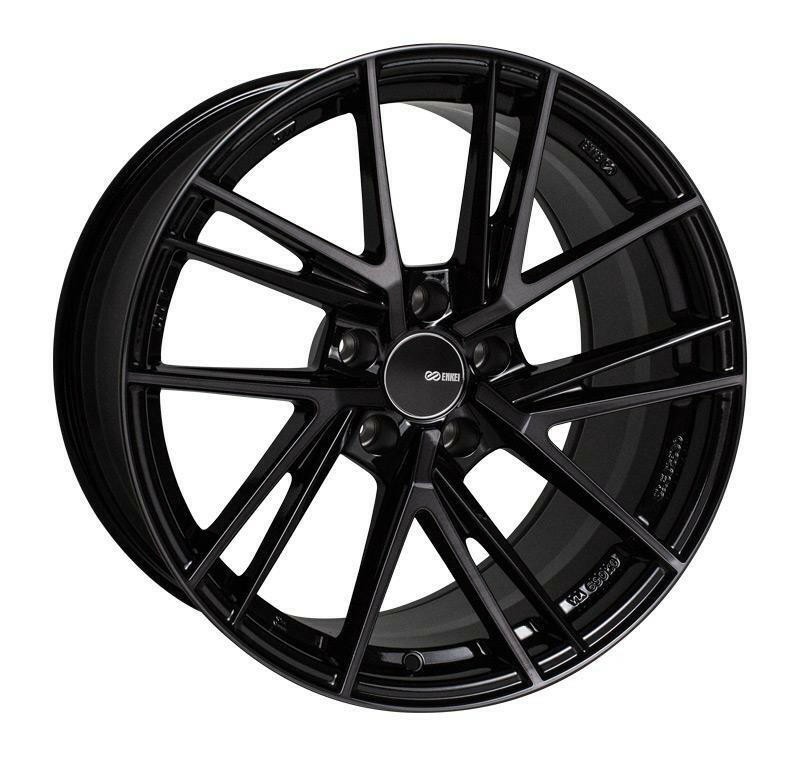 Enkei TD5 5x114.3 18” Pearl Black Machined Wheels.