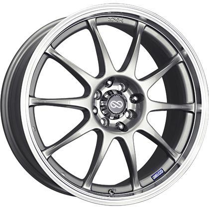 J10 15x6.5 5x100/+38mm Offset 72.62mm Bore Dia Silver w/ Machined Lip Wheel by Enkei.