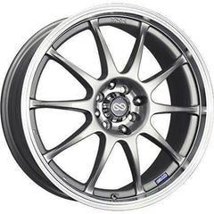 J10 16x7 5x112/+38mm Offset 72.62mm Bore Dia Silver w/ Machined Lip Wheel by Enkei.
