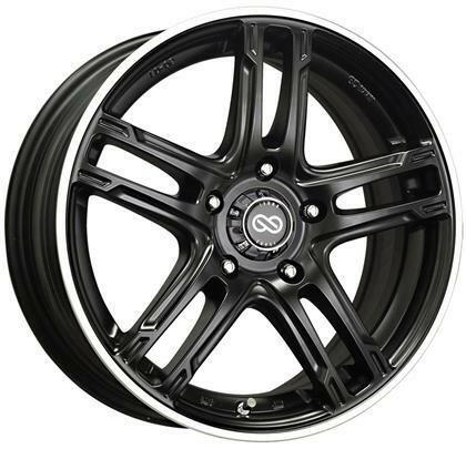 FD-05 16x7 5x114.3 38mm Offset 72.6 Bore Dia Black Machined Wheel by Enkei.