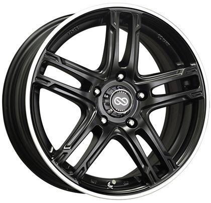 FD-05 17x7 5x114.3 Bolt Pattern 50mm Offset 72.6 Hub Bore Black Machined Wheel by Enkei.