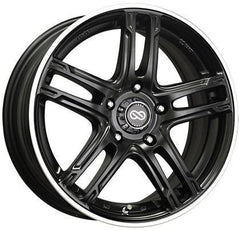 FD-05 17x7 5x114.3 Bolt Pattern 50mm Offset 72.6 Hub Bore Black Machined Wheel by Enkei.