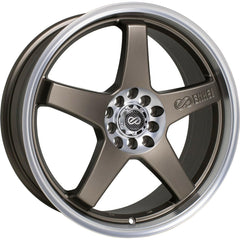 Enkei EV5 5x100/5x114.3 18” Wheels in Bronze with a Machined Lip (446-875-0245ZP).