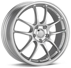 PF01 17x7 5x114.3 48mm offset 75mm Bore Dia Silver Wheel by Enkei.