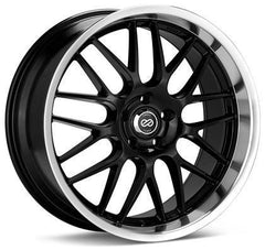 Lusso 20 x 8.5 40mm Offset 5x114.3 Bolt Pattern Black w/ Machine Lip Wheel by Enkei.