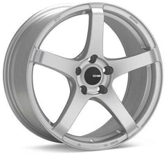 Kojin 18x9.5 15mm Inset 5x114.3 Bolt Pattern 72.6mm Bore Dia Matte Silver Wheel by Enkei.