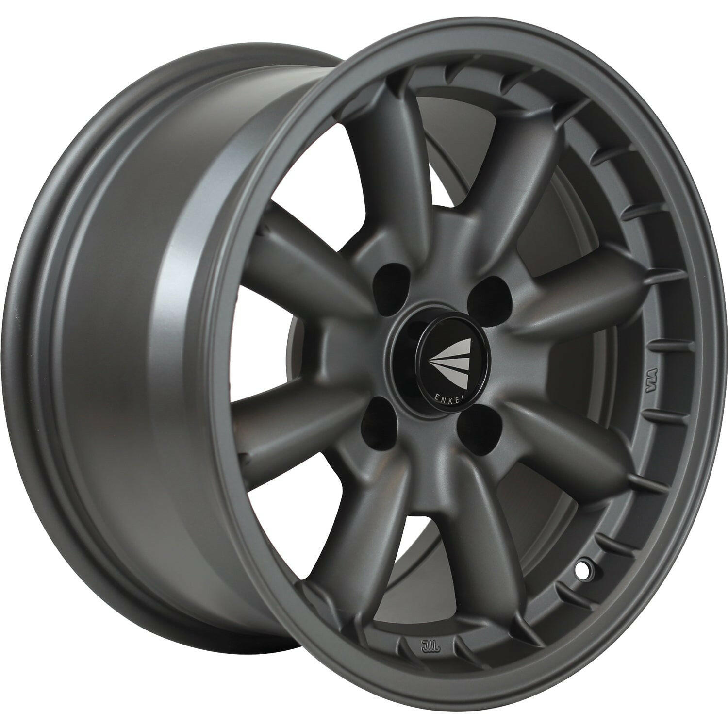 Enkei Compe 5x114.3 16” Wheels in Gunmetal Gray.