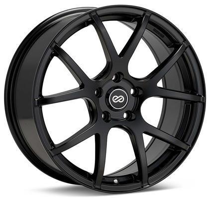 M52 16x7 38mm Inset 5x114.3 Bolt Pattern 72.6mm Bore Dia Matte Black Wheel by Enkei.
