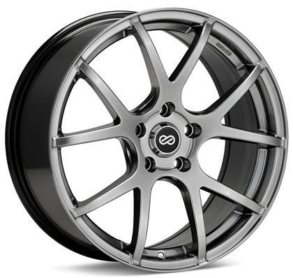 M52 16x7 45mm Inset 5x114.3 Bolt Pattern 72.6mm Bore Dia Hyper Black Wheel by Enkei.