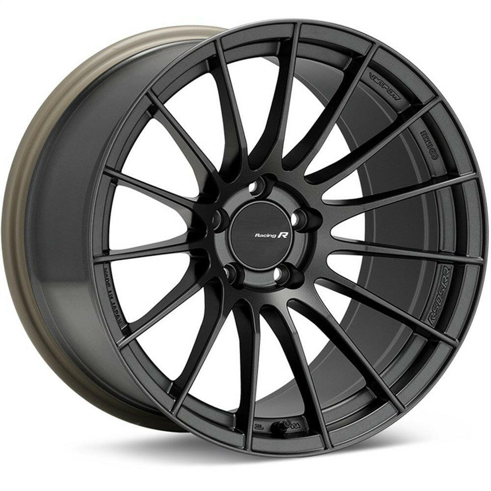 Enkei RS05-RR 5x114.3 20” Wheels in Gunmetal Gray.