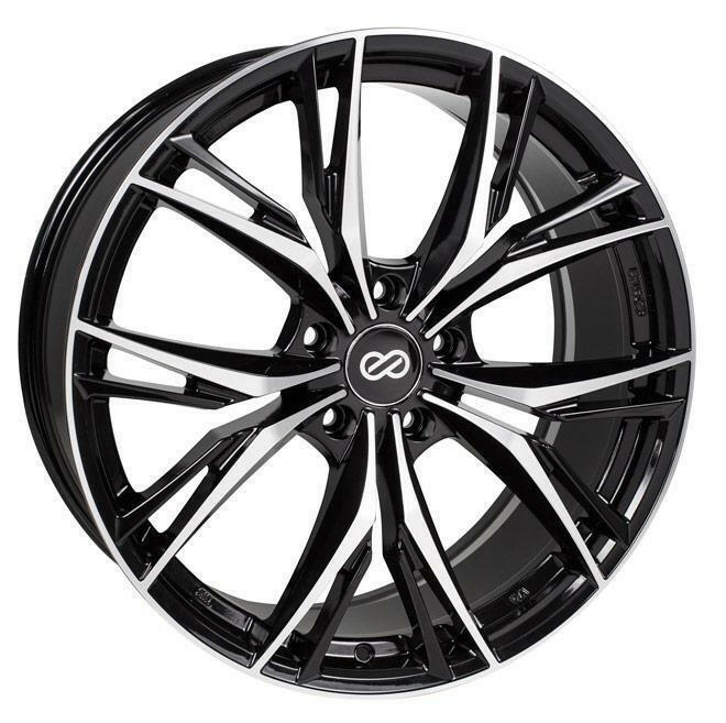 Enkei ONX 5x114.3 20x8.5” +40mm Offset Black Machined Wheels.