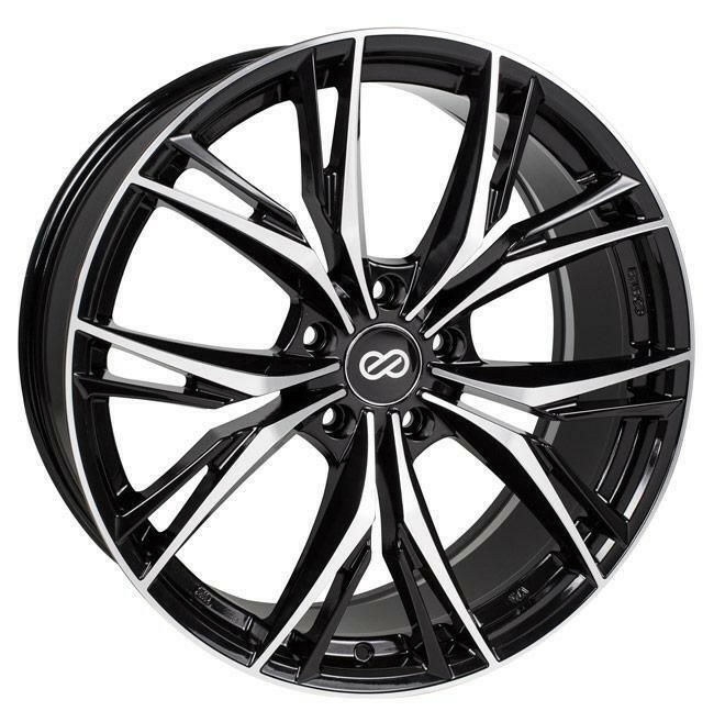 Enkei ONX 5x114.3 18x8.0” +40mm Offset Black Machined Wheels.