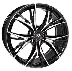 Enkei ONX 5x114.3 18x8.0” +40mm Offset Black Machined Wheels.