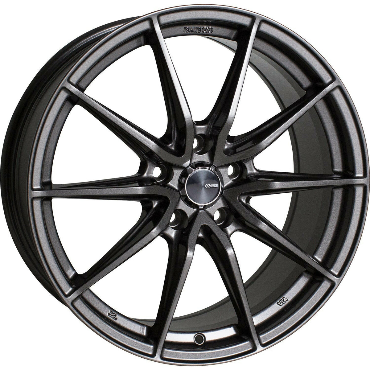 Enkei Draco 5x114.3 16” Wheels in Anthracite Gray.