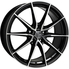 Enkei Draco 5x114.3 16” Wheels in Black with Machined Spoke Faces and Outer Lip Ring.